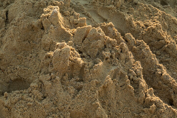 Shovel placed used for scoop sand in construction work,sand material for construction work
