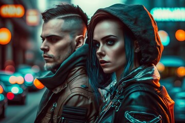 Obraz premium Love in Bloom: A Romantic Couple Captured in a Moment of Affection AI Generated