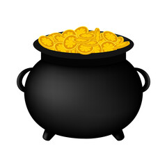 Leprechaun Pot With Gold Coins.