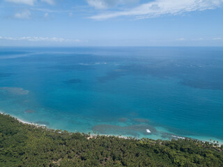 Tropical beach in the Dominican Republic caribbean sea