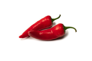 Red hot chili pepper isolated on a white background.