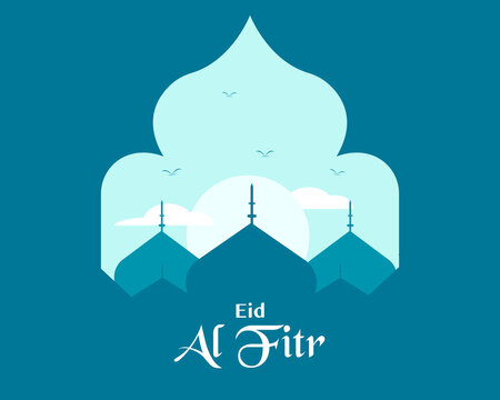 Eid Al Fitr Flat With Mosque