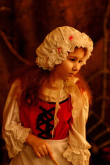 a girl in the image of Cinderella, shot in the studio in daylight