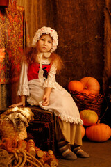 a girl in the image of Cinderella, shot in the studio in daylight