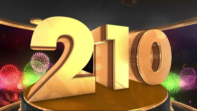 210th anniversary animation in gold with fireworks background, 
Animated 210 years anniversary Wishes in 4K 
