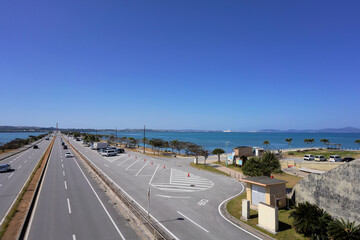 青い海と青い空、そして海中道路