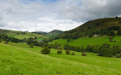 Fototapeta na wymiar Scenic landscape in the Tanat Valley near to Llansilin in Powys North Wales