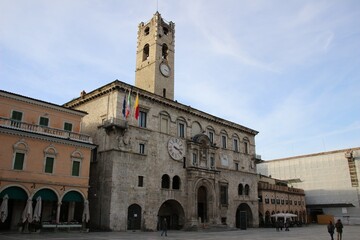 Fototapeta na wymiar Italy, Marche, Ascoli Piceno: View of People Square.