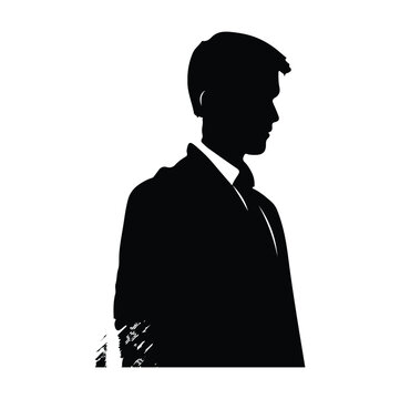 Vector business people silhouette isolated white background
