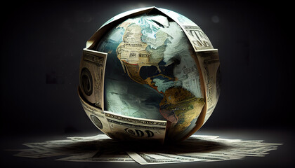 dollar rule the world leading the economy generative ai - obrazy, fototapety, plakaty