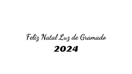 Feliz Natal Luz de Gramado wish typography with transparent background
