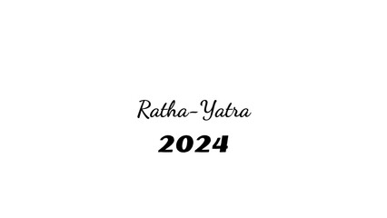 Ratha-Yatra wish typography with transparent background