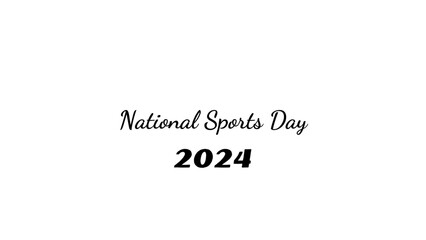 National Sports Day wish typography with transparent background