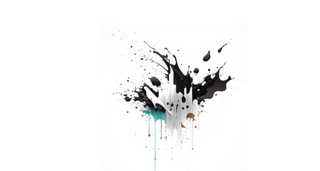 Splashes of streaks of paint on a white background isolate. ai