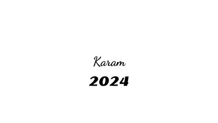Karam wish typography with transparent background