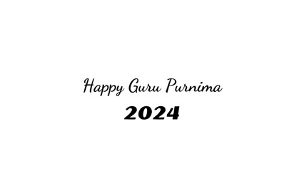 Happy Guru Purnima wish typography with transparent background