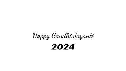 Happy Gandhi Jayanti wish typography with transparent background
