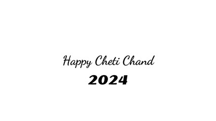 Fototapeta na wymiar Happy Cheti Chand wish typography with transparent background