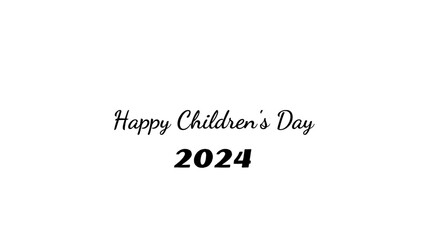 Happy Children's Day wish typography with transparent background