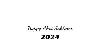 Happy Ahoi Ashtami wish typography with transparent background