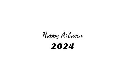 Happy Arbaeen wish typography with transparent background