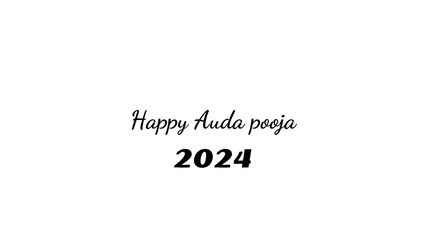 Happy Auda pooja wish typography with transparent background