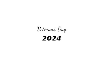 Veterans Day wish typography with transparent background