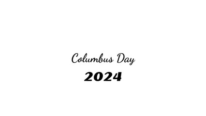 Fototapeta na wymiar Columbus Day wish typography with transparent background
