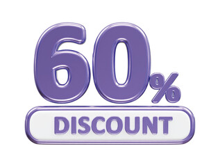 Percent discount sale 3d rendering vector illustration 