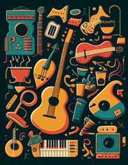 Musical Instrument Designs Wallpaper