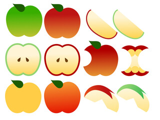 Apple set vector fruits 