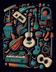 Musical Instrument Designs Wallpaper