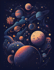 Space-Inspired Planetary Wallpaper