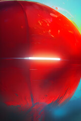 Ominous red sphere crashing. Generative AI