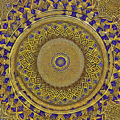 Naklejka premium ramadan kareem background, gold Islamic pattern, Muslim holiday backdrop