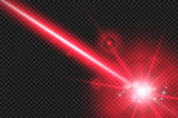 Abstract laser beam. Transparent isolated on black background. Vector illustration.
