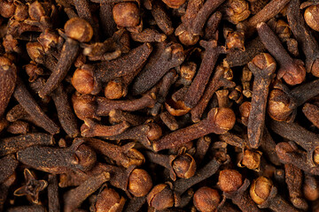 freshly dryed clove spice texture close up.