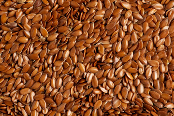 Flax seeds background or texture. flaxseed or linseed. Cereals. Healthy food. top view. High quality photo.