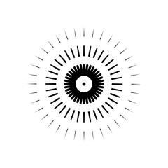 circular star burst tech line vector illustration 