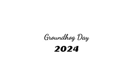 Groundhog Day wish typography with transparent background