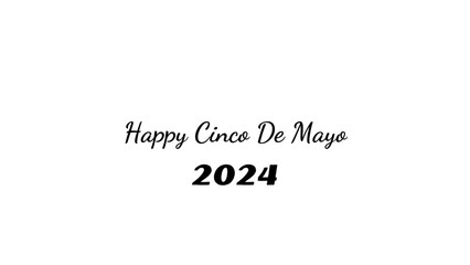 Happy Cinco De Mayo wish typography with transparent background