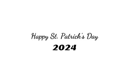 Happy St. Patrick's Day wish typography with transparent background