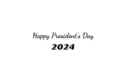 Happy President's Day wish typography with transparent background