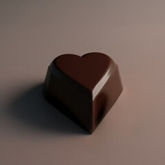 Heart-shaped chocolates. Cocoa brown background. Created using generative AI and image-editing software.