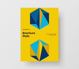 Naklejka premium Clean geometric shapes pamphlet template. Amazing booklet A4 design vector illustration.