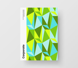 Abstract mosaic shapes booklet concept. Bright journal cover vector design template.