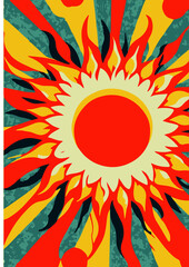 Set of backgrounds for the sun text. Set of backgrounds for hippie text, positive art, hippie art, psychedelic art inspired by the 1970s, 1960s.
The poster is bright sunny. Solar Art Festival. 