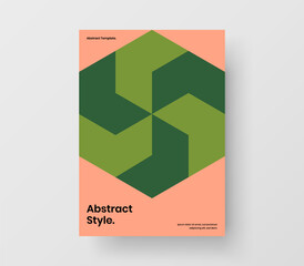 Simple mosaic shapes booklet concept. Amazing poster A4 vector design layout.