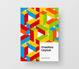 Creative brochure A4 vector design layout. Original mosaic tiles magazine cover illustration.