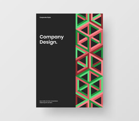 Creative geometric pattern company brochure concept. Isolated book cover A4 design vector illustration.